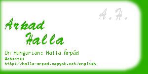 arpad halla business card