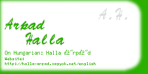 arpad halla business card